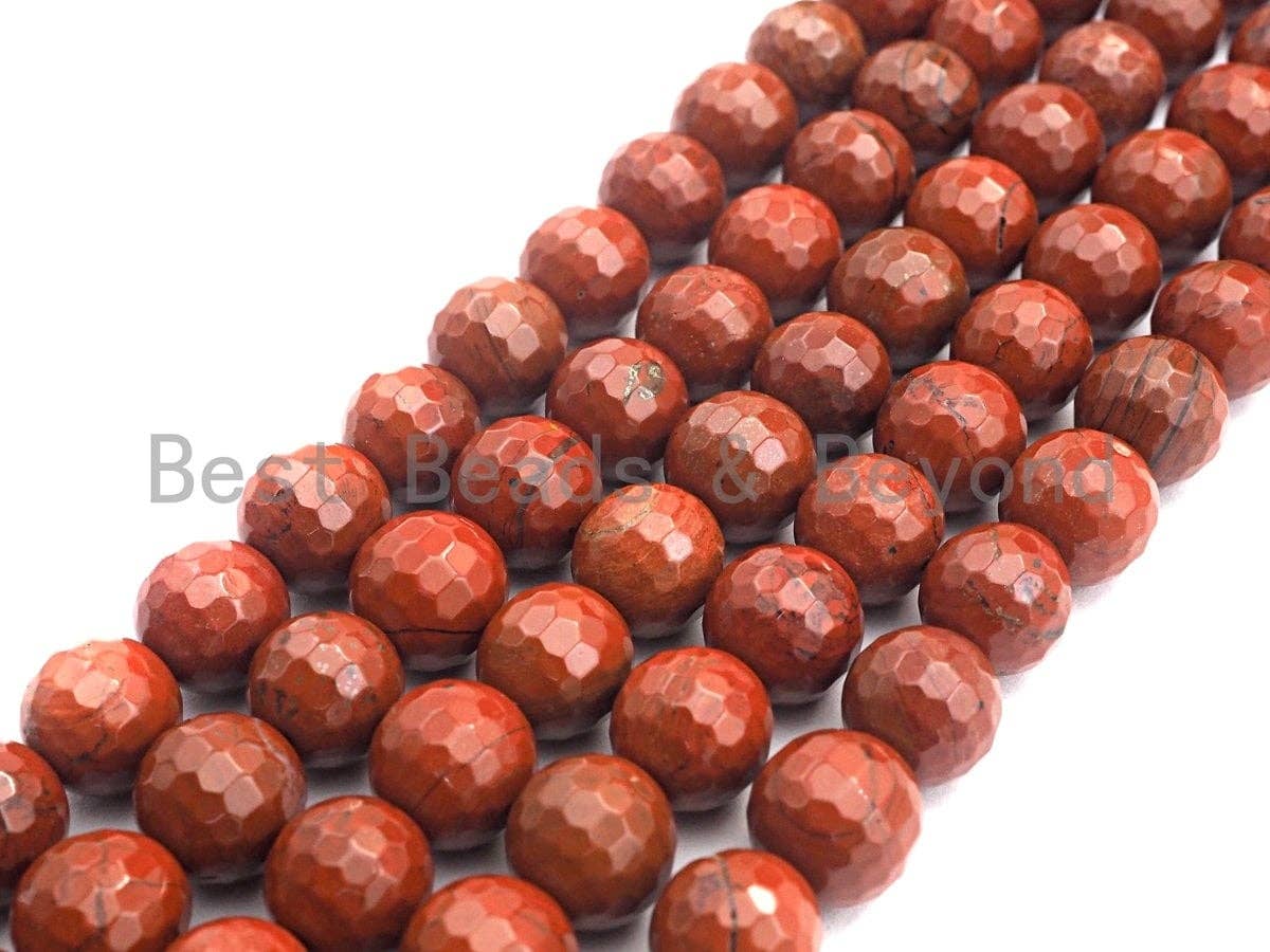 Quality Natural Red Jasper, 6mm/8mm/10mm/12mm Round Faceted Jasper beads, 15.5" full strand, sku#U524