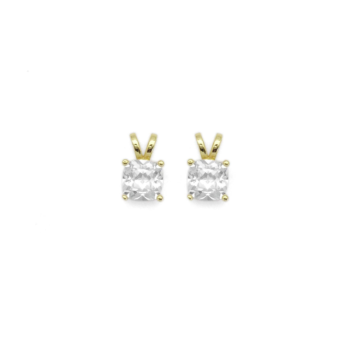 Gold Big Clear CZ Diamond Charm, Sku#LK867