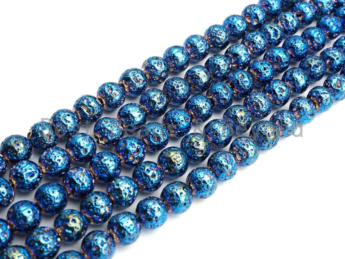 NEW COLOR!!! Plated Natural Lava Beads, , Lava Gemstone Beads, Sku#U871