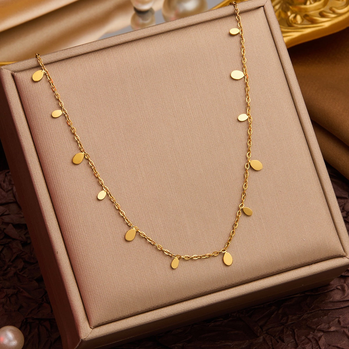 Water Drop Titanium Steel Necklace For Women