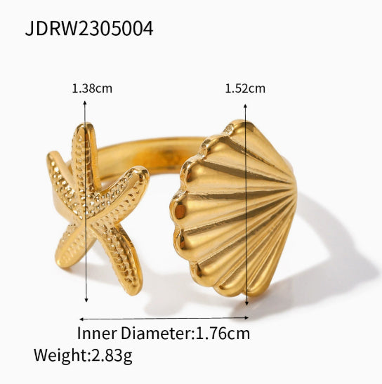 Stainless Steel Ring Ins Shell Bracelet