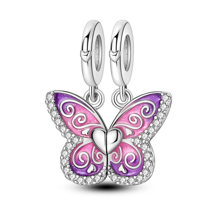 Sisterhood Friendship PendantSilverplated Beaded Heart Bestie Gift