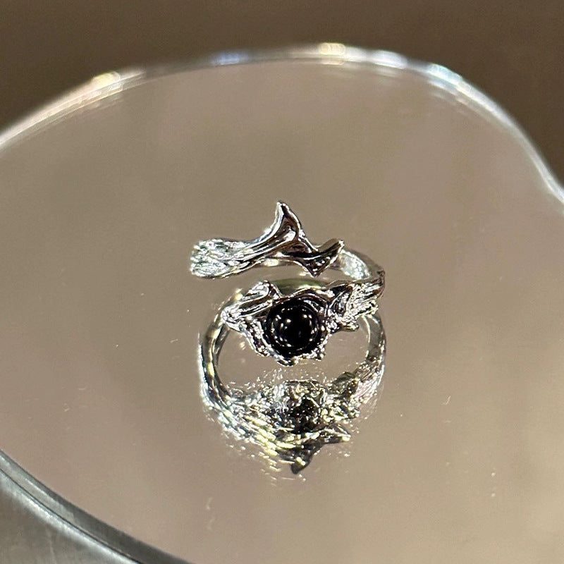 Original Dark Style Thorn Ring For Women & Men, Niche Design Texture Couple Ring, Fashion Open Adjustable Ring