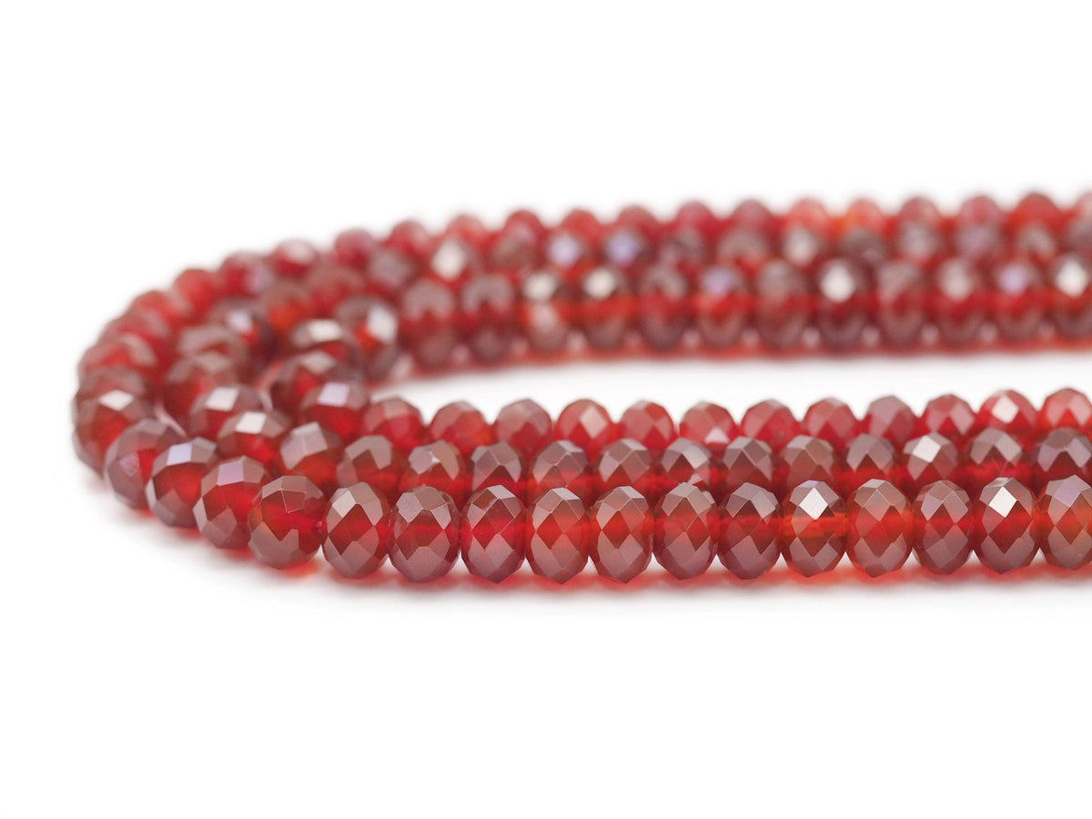 High Quality Carnelian Faceted Rondelle Beads, 2x4mm/4x6mm/5x8mm, Sku#UA242