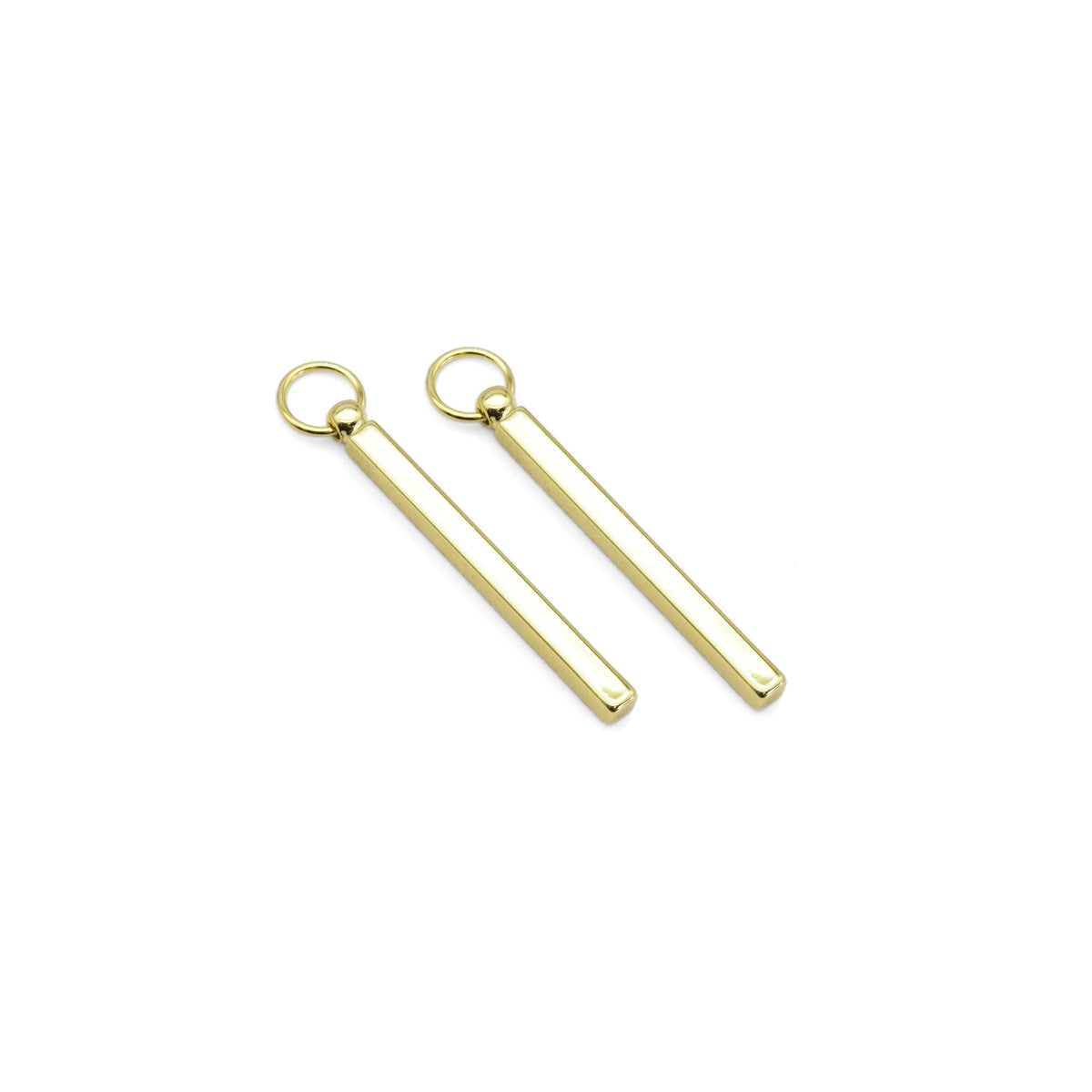 Plain Gold Long Bar Pendant, Sku#A137