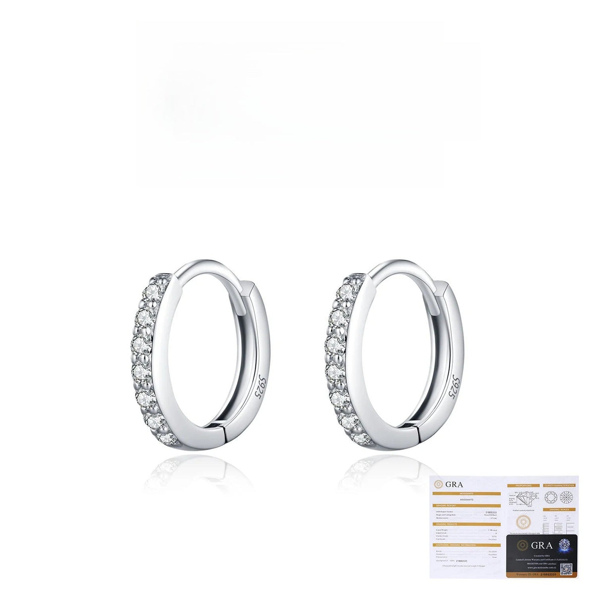 Geometric D-Color VVS1 Moissanite Hoop Earrings in Sterling Silver