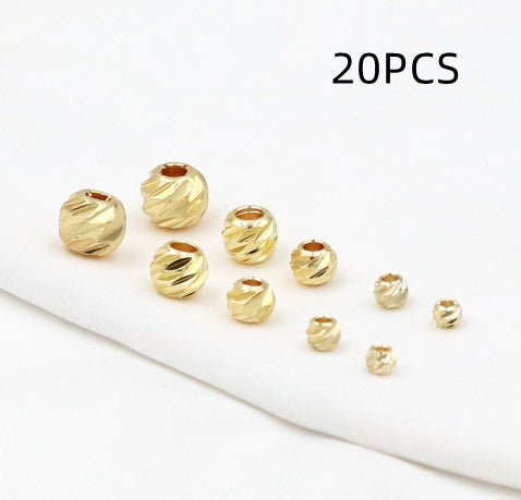 Copper-plated 18K Gold Beveled-cut Filigree Round Spacer Beads