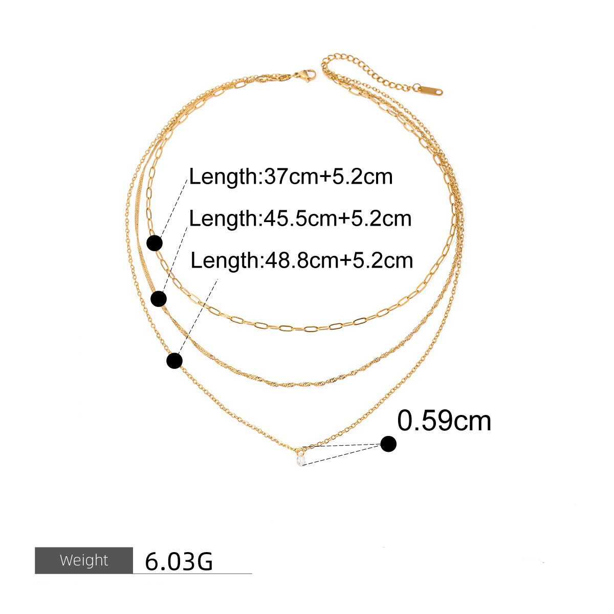 18K Gold Geometric Design Trendy Personality Necklace