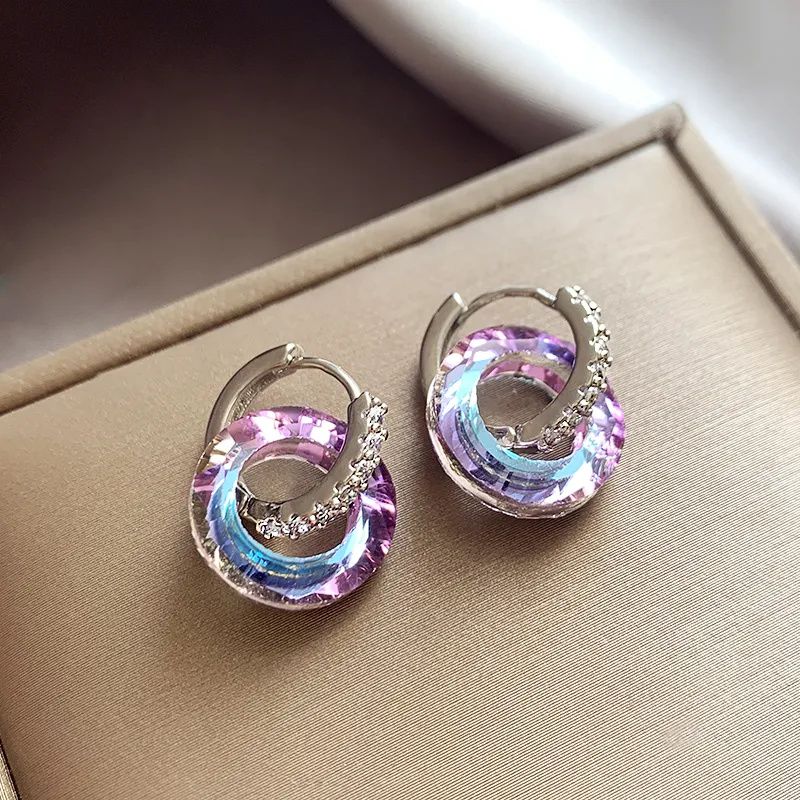 2026 New Shimmer Crystal Circle Earrings, Elegant Premium Design