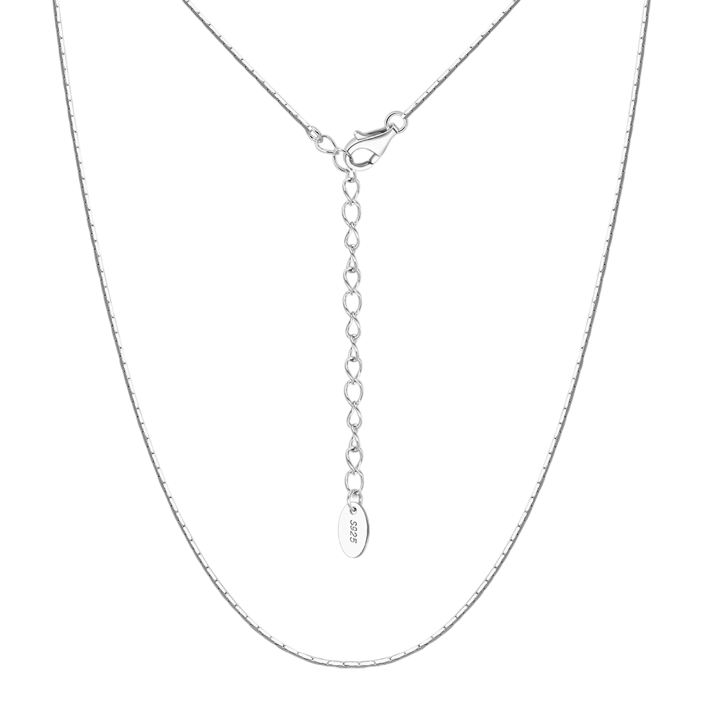 925 Sterling Silver Sterling  Chain Necklace with Adjustable Extender and S Charm