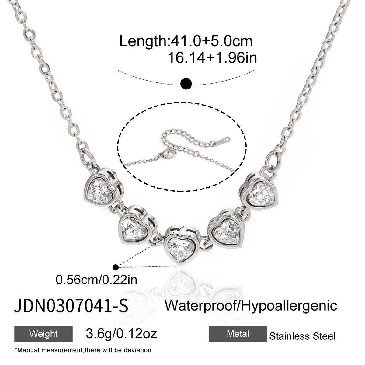 Spring Summer Vacation Jewelry Titanium Steel Colorful Zircon Necklace Light Luxury