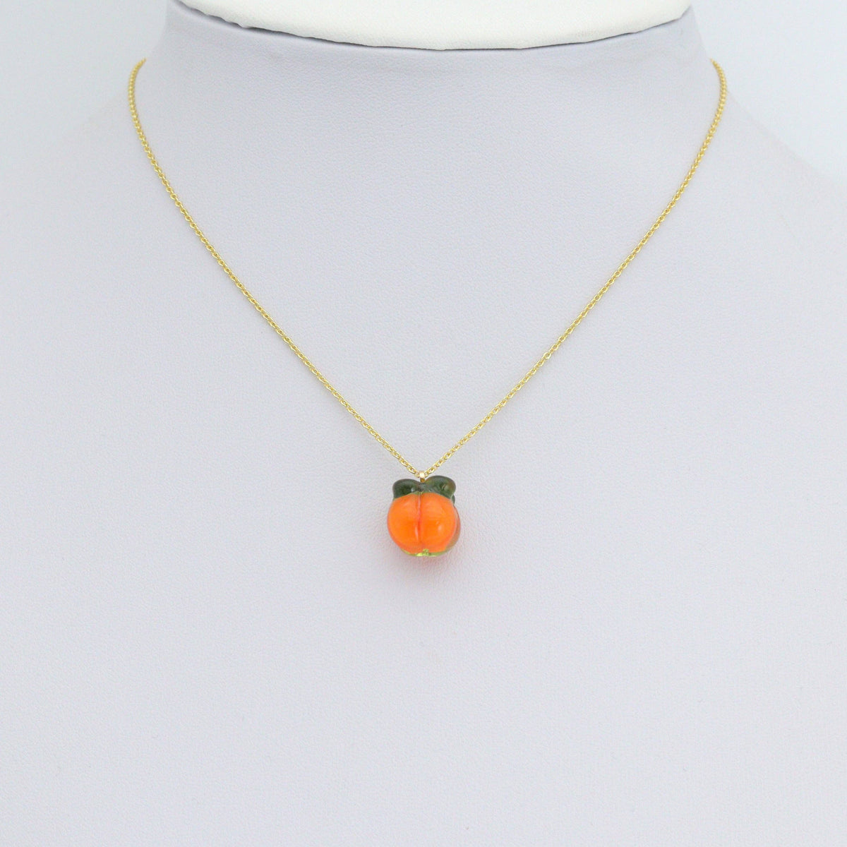 Orange Enamel Persimmon Charm Pendant,Sku#LK1233