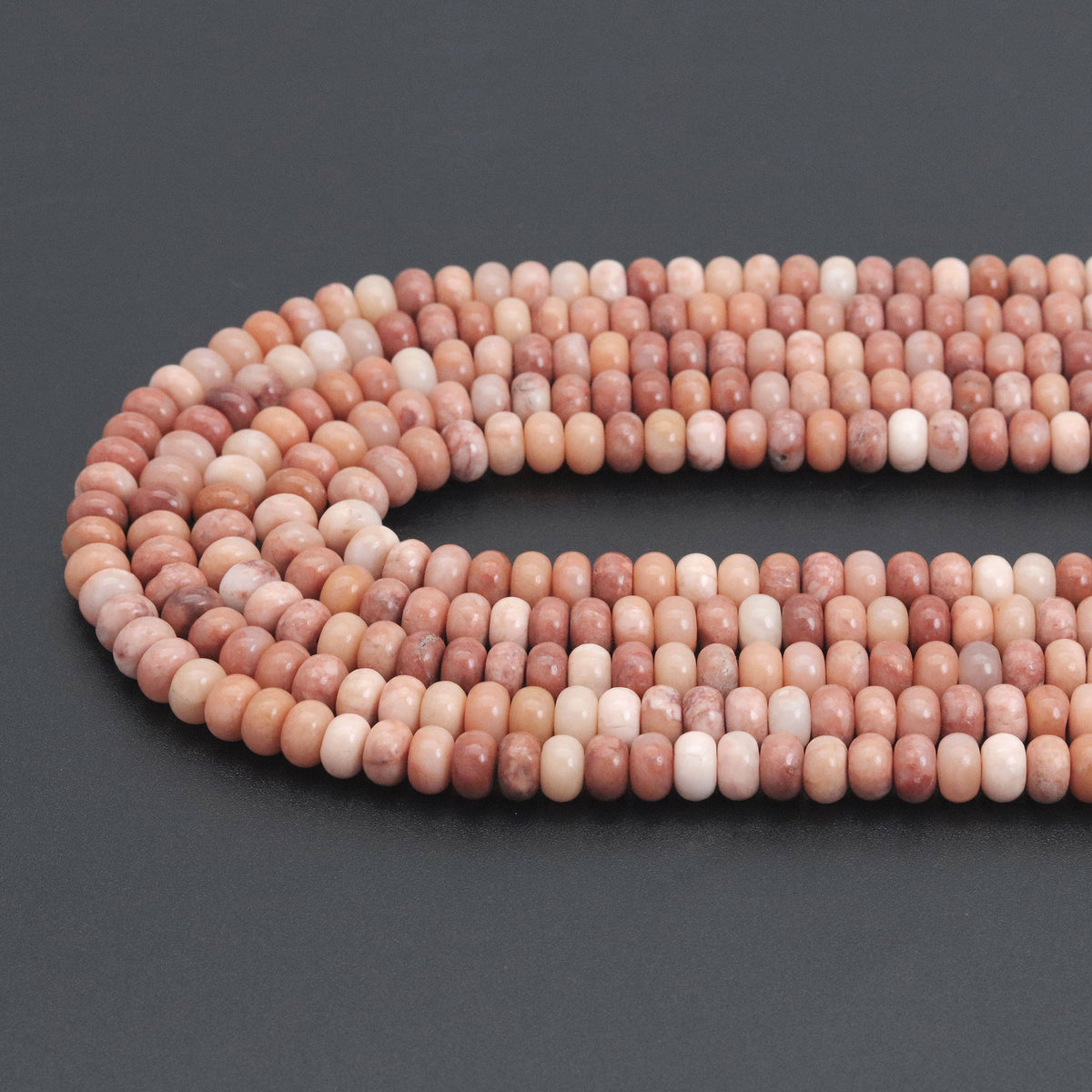 5x8mm Smooth Rondelle Orange Quartz Beads, Sku#U2060