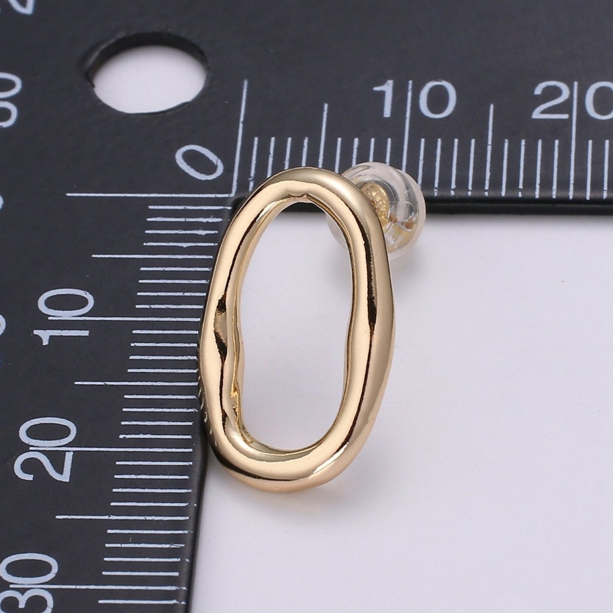 Ellips Design 18K Gold Stud Earring, Rose Gold Round for DIY Earring Craft Supply Jewelry Making Q-454
