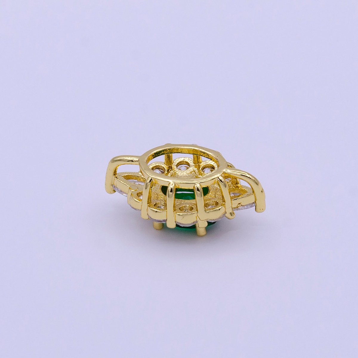 Emerald Green Evil Eye Bead CZ Gold Beads Evil eye Beads Spacer Micro Pave Beads Charm for Bracelet Necklace Supply 12x20mm Y-890