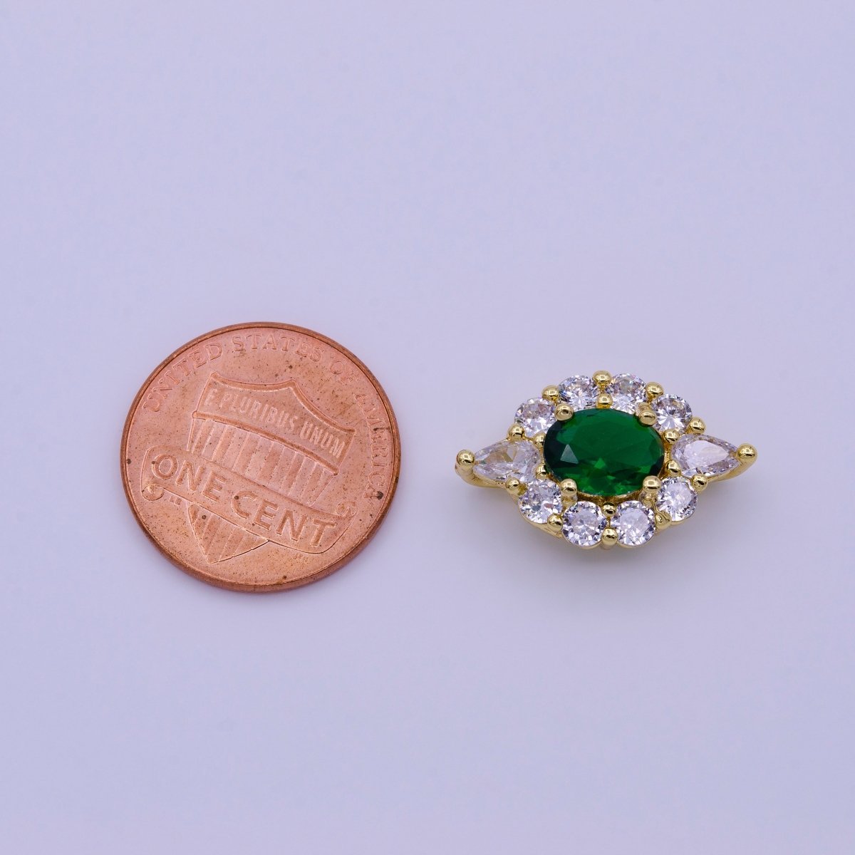 Emerald Green Evil Eye Bead CZ Gold Beads Evil eye Beads Spacer Micro Pave Beads Charm for Bracelet Necklace Supply 12x20mm Y-890