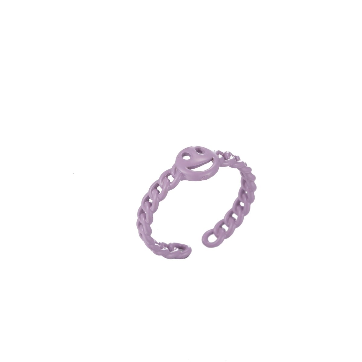 Enamel Smiley Face Open Adjustable Stacking Ring Y2K Neon Colorful Ring Unisex Jewelry