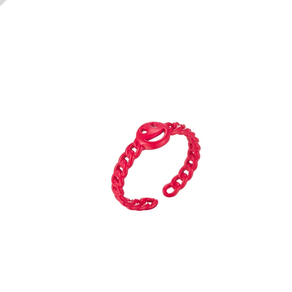 Enamel Smiley Face Open Adjustable Stacking Ring Y2K Neon Colorful Ring Unisex Jewelry