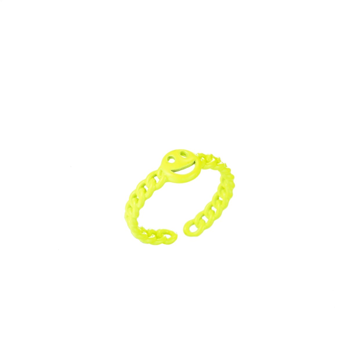 Enamel Smiley Face Open Adjustable Stacking Ring Y2K Neon Colorful Ring Unisex Jewelry