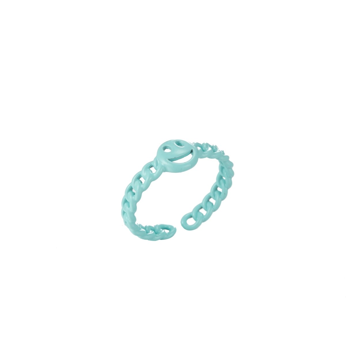 Enamel Smiley Face Open Adjustable Stacking Ring Y2K Neon Colorful Ring Unisex Jewelry