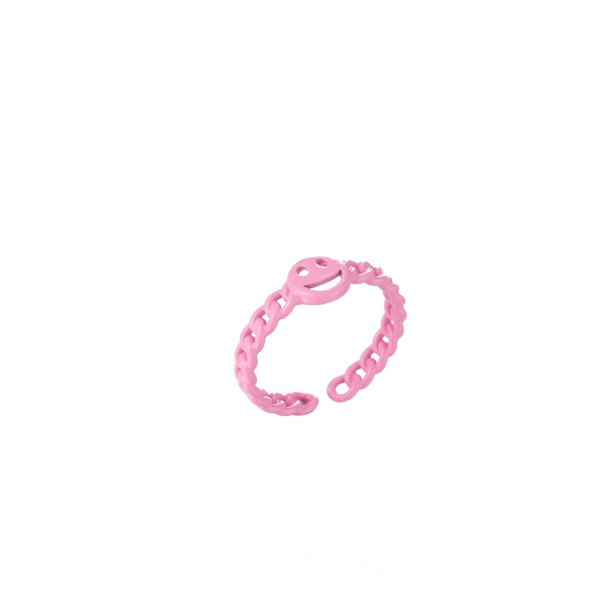 Enamel Smiley Face Open Adjustable Stacking Ring Y2K Neon Colorful Ring Unisex Jewelry