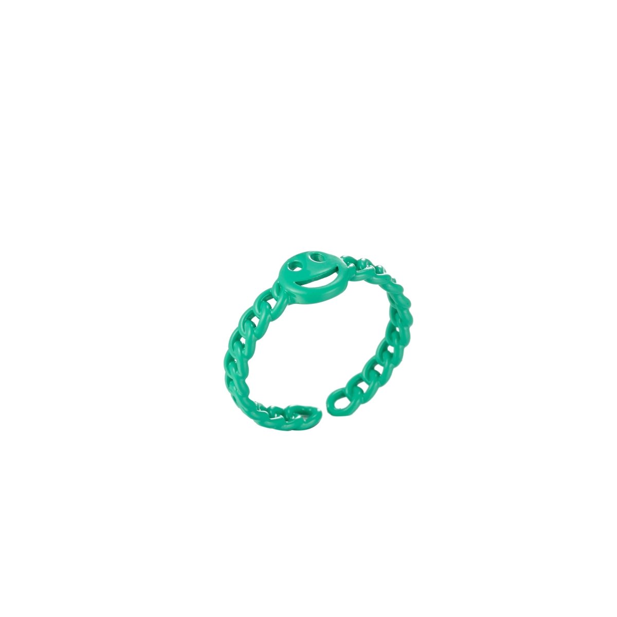 Enamel Smiley Face Open Adjustable Stacking Ring Y2K Neon Colorful Ring Unisex Jewelry