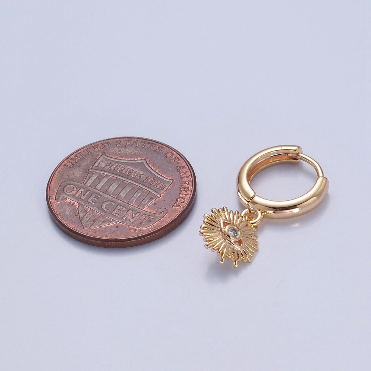 Evil Eye Huggie Earring, Guidance & Protection Gold Eye Earring Spiritual Jewelry, Boho Jewelry, Minimalist Earrings V-443