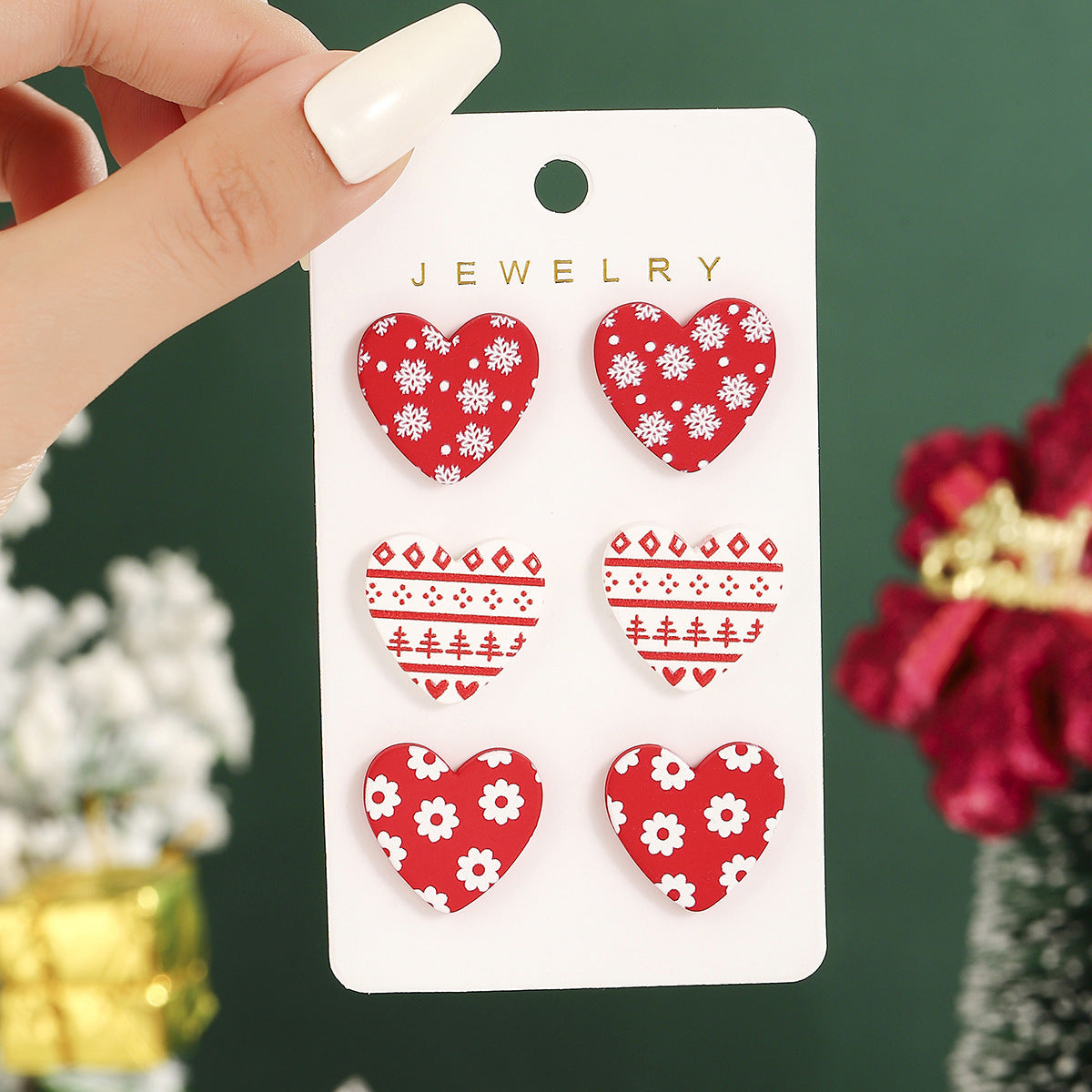 European And American Cross-Border Hot Selling New Christmas Pendant Earrings Cartoon Diamond Alloy Material Christmas Earrings Series Wholesale
