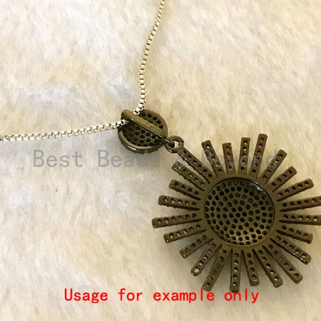 CZ Black Rhodium Micro Pave Starburst Pendant,sku#L75