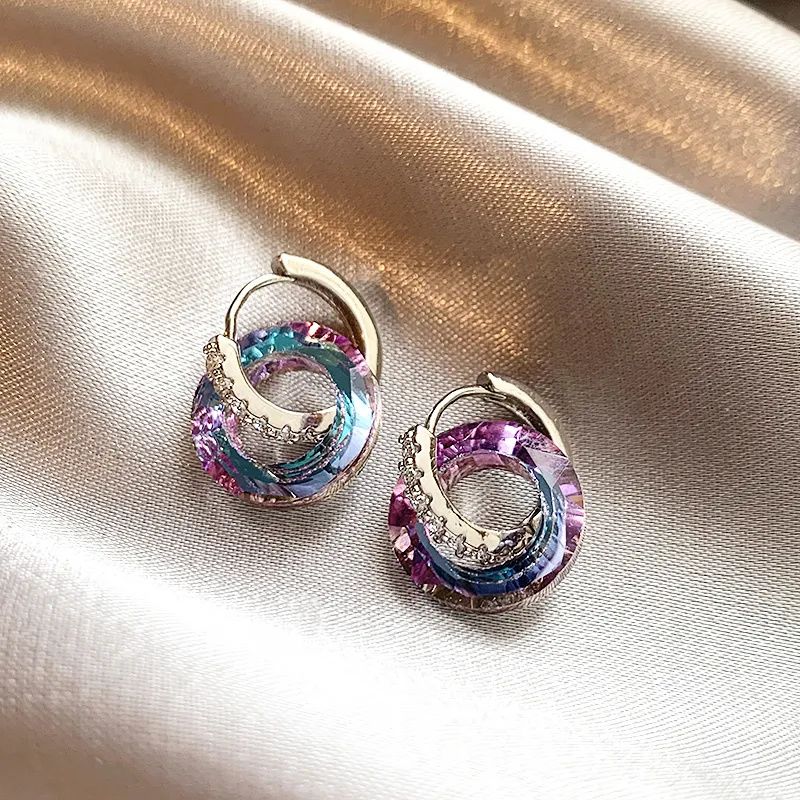 2026 New Shimmer Crystal Circle Earrings, Elegant Premium Design