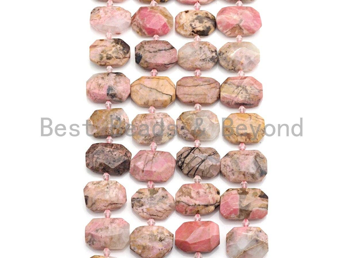 High Quality Natural Rosedochrosite Rectangle Faceted Beads, Natural Rhodochrosite beads, 16x22mm, sku#U655