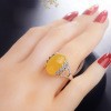 Crown Diamond Ring With Hollow Pattern, Adjustable Ethnic Style Ring, Red Agate Chalcedony, Copper Plated With White Gold, Open Ring For Women