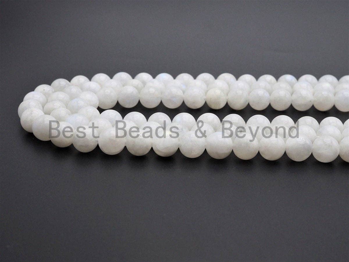 High Quality Natural Moonstone Round Smooth  beads,6/8/10/12/14mm Sparkly White Gemstone Beads, White Moonstone, 16inch strand, SKU#U416