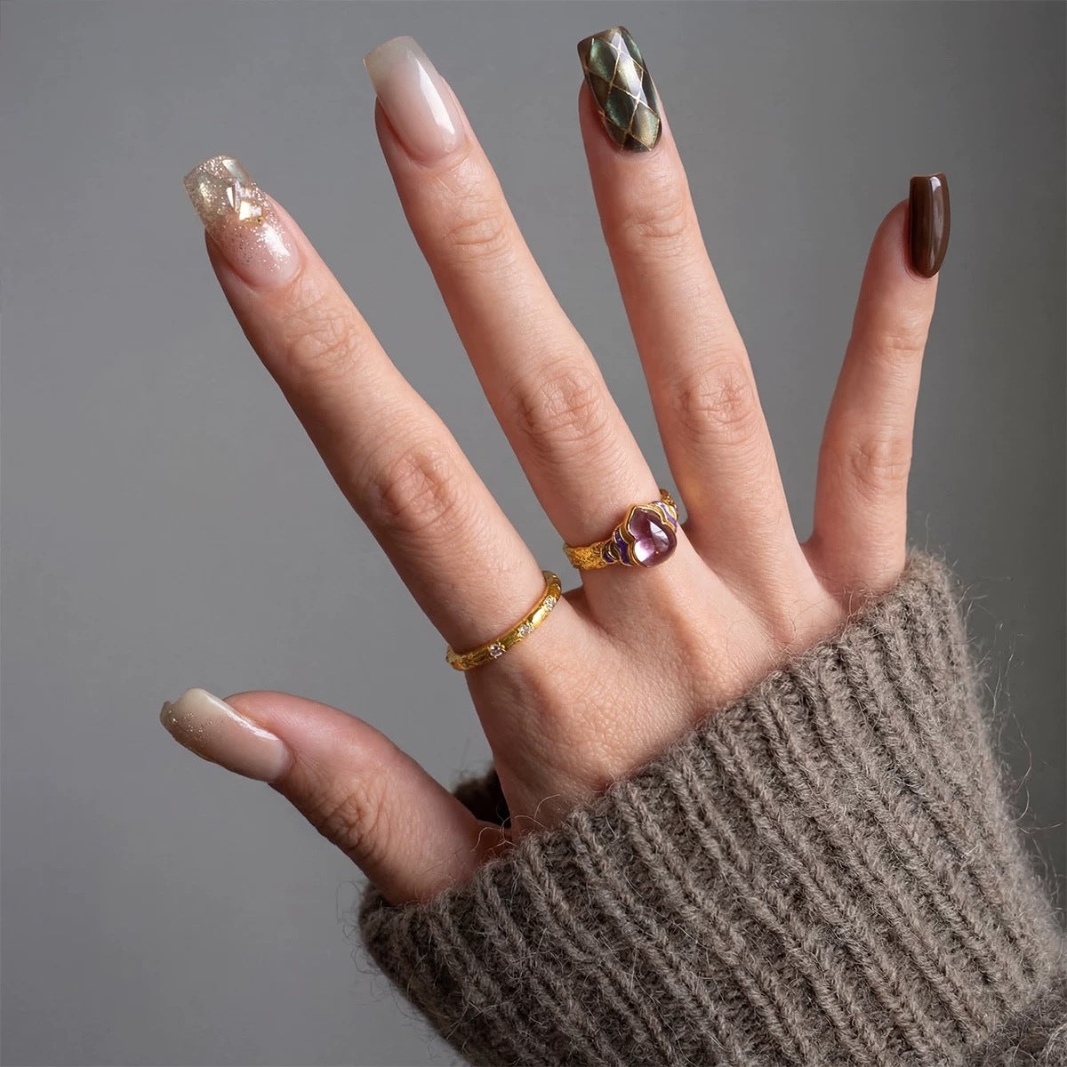 Chinese-style Exquisite Enamel Ice-clear Ring