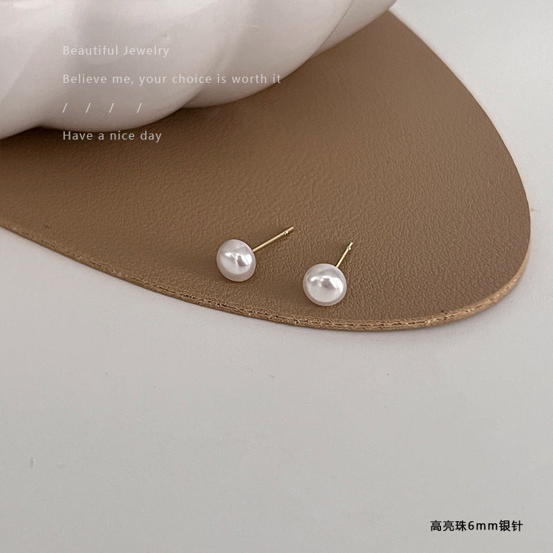 Dainty Gold Heart Stud Earrings Women All-match Casual Wearable Sleeping Earrings