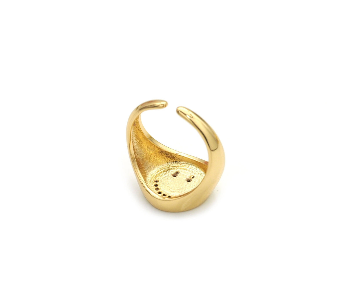 CZ Pave Enamel Smiley Face Ring, Sku#X363