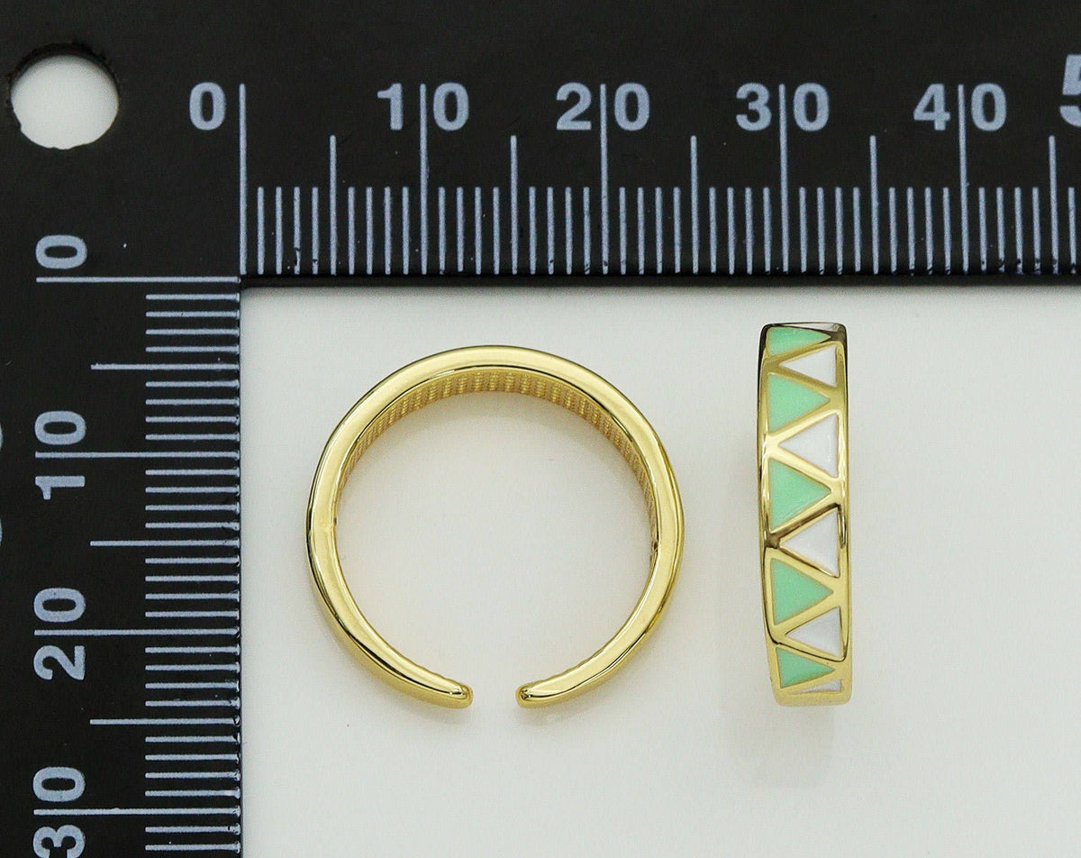 Enamel Triangle Adjustable Ring, Sku#X328