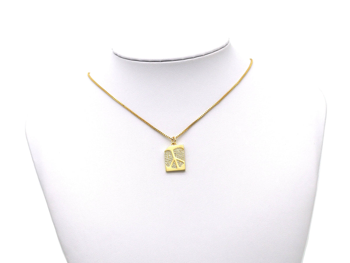 CZ Peace Sign Charm, Sku#F1455