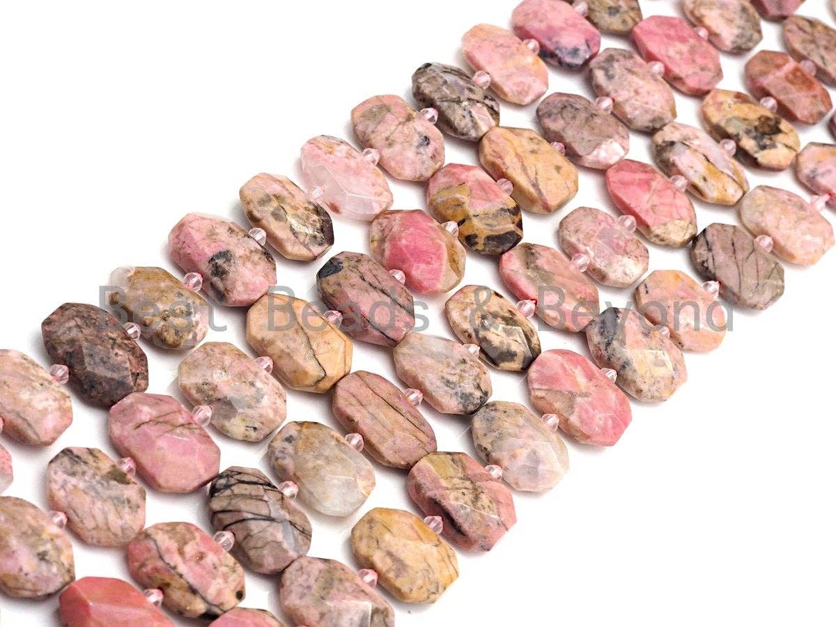 High Quality Natural Rosedochrosite Rectangle Faceted Beads, Natural Rhodochrosite beads, 16x22mm, sku#U655
