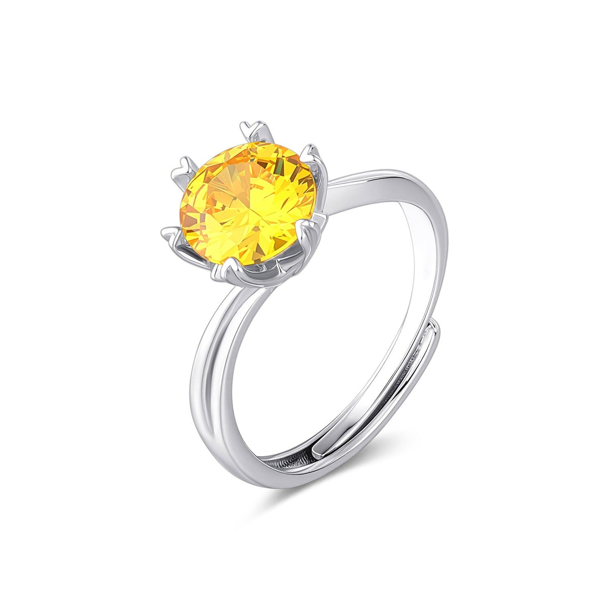 Simple And Versatile 2-Carat Designer Elegant Twisted-Style Six-Prong Ring For Women