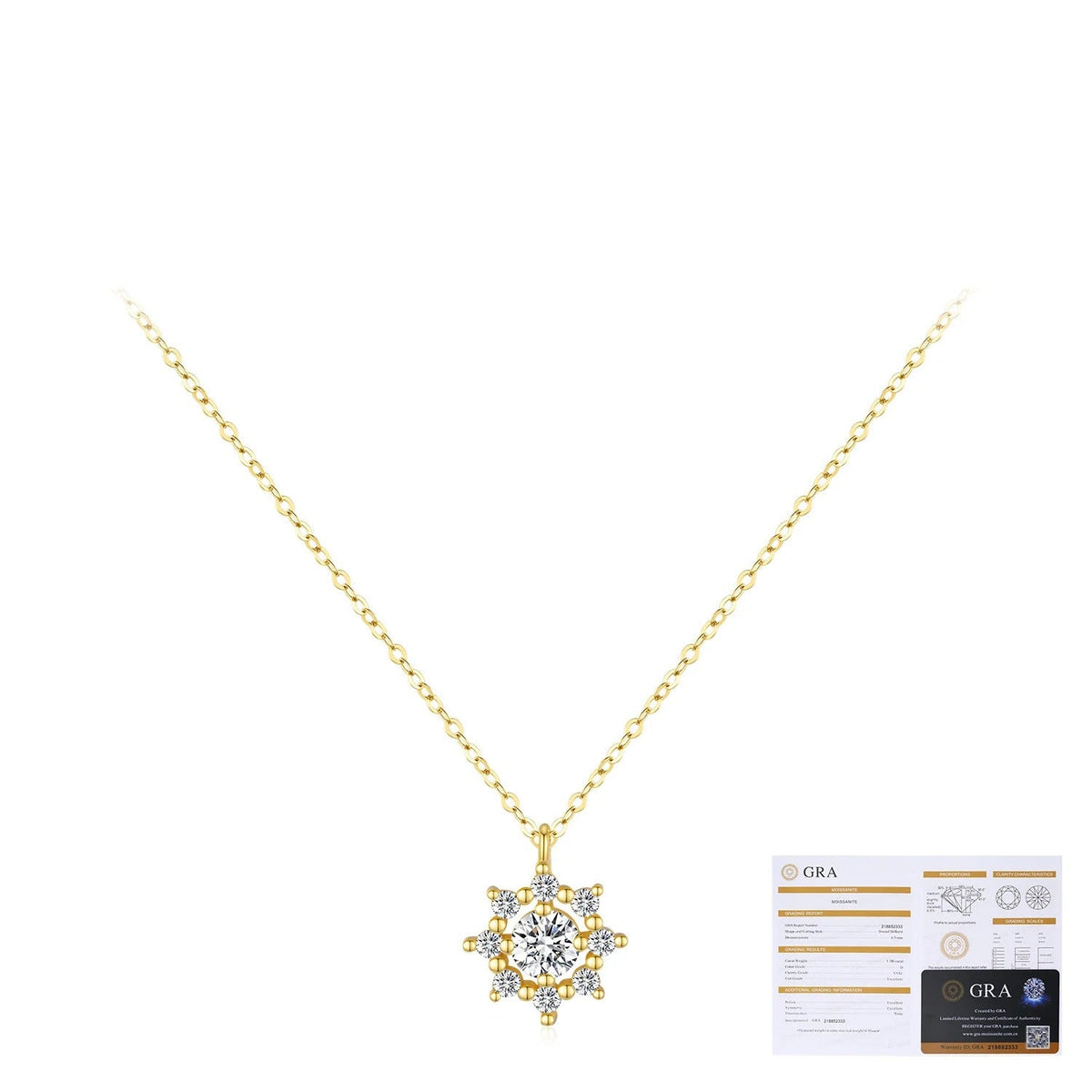 Snowflake Pendant Necklace in Sterling Silver with Sparkling D-Color VVS1 Moissanite Accents