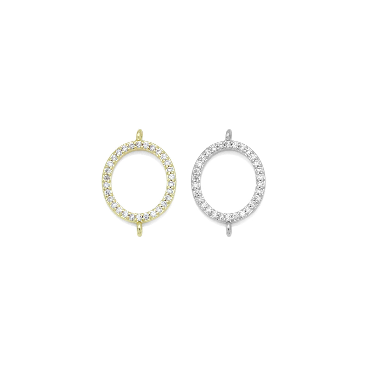 Cubic Zirconia Oval link Connector, Cubic Zirconia Connector, Z898
