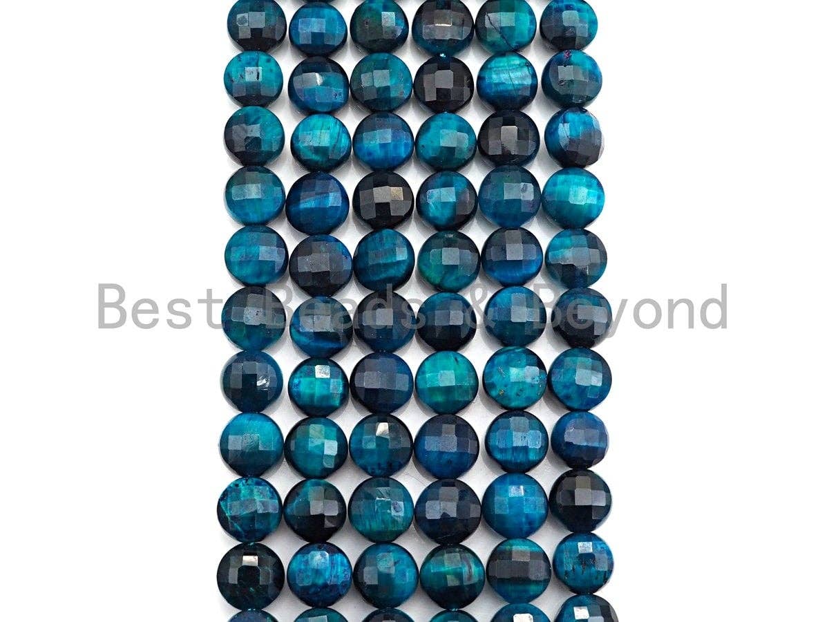 Double Sided Turtle Shell Cut Natural Tiger Eye Coin Shape beads, 6mm/8mm/10mm Button Shape Tiger Eye Beads, 16" Full strand, Sku#UA20