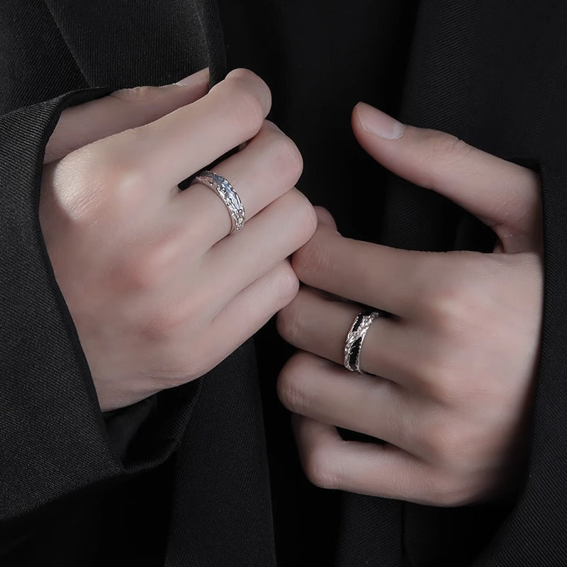 Men's Trendy Light Luxury Single Ring, Adjustable Opening Fashion Ring For Men, Stylish Personality Advanced Index Finger Ring, Men's Jewelry