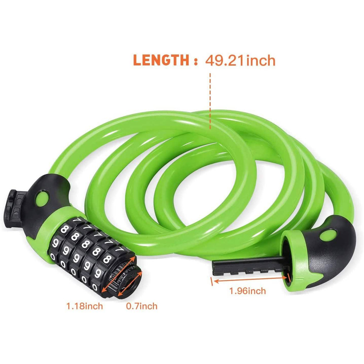 Famistar 4 Feet 5 Digit Resettable Combination Coiling Bike Chain Lock