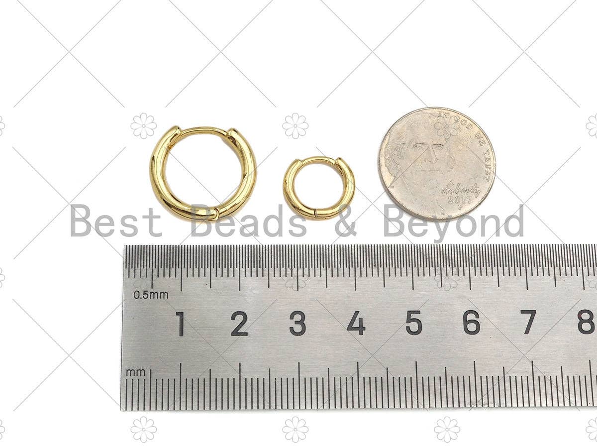 Gold Silver plain Huggie Earrings,SKU#LD56