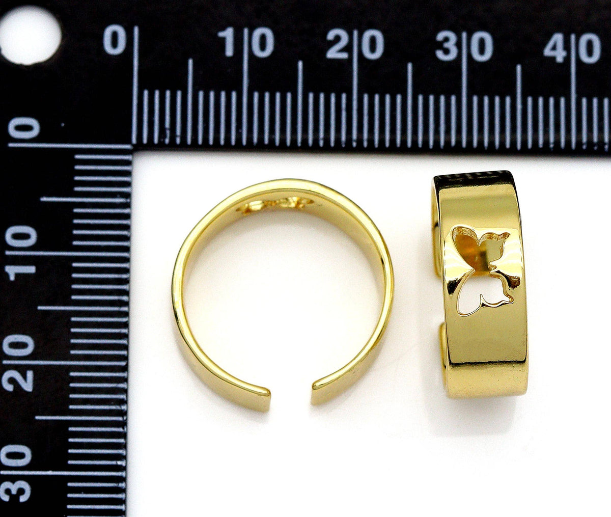 Gold Hollow Out Butterfly Band Ring, Sku#JL134