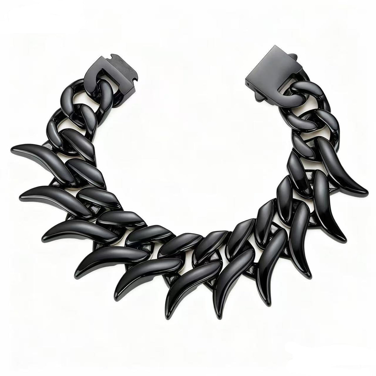 Mens Chunky Hip-Hop Necklace In Cast Stainless Steel And Titanium
