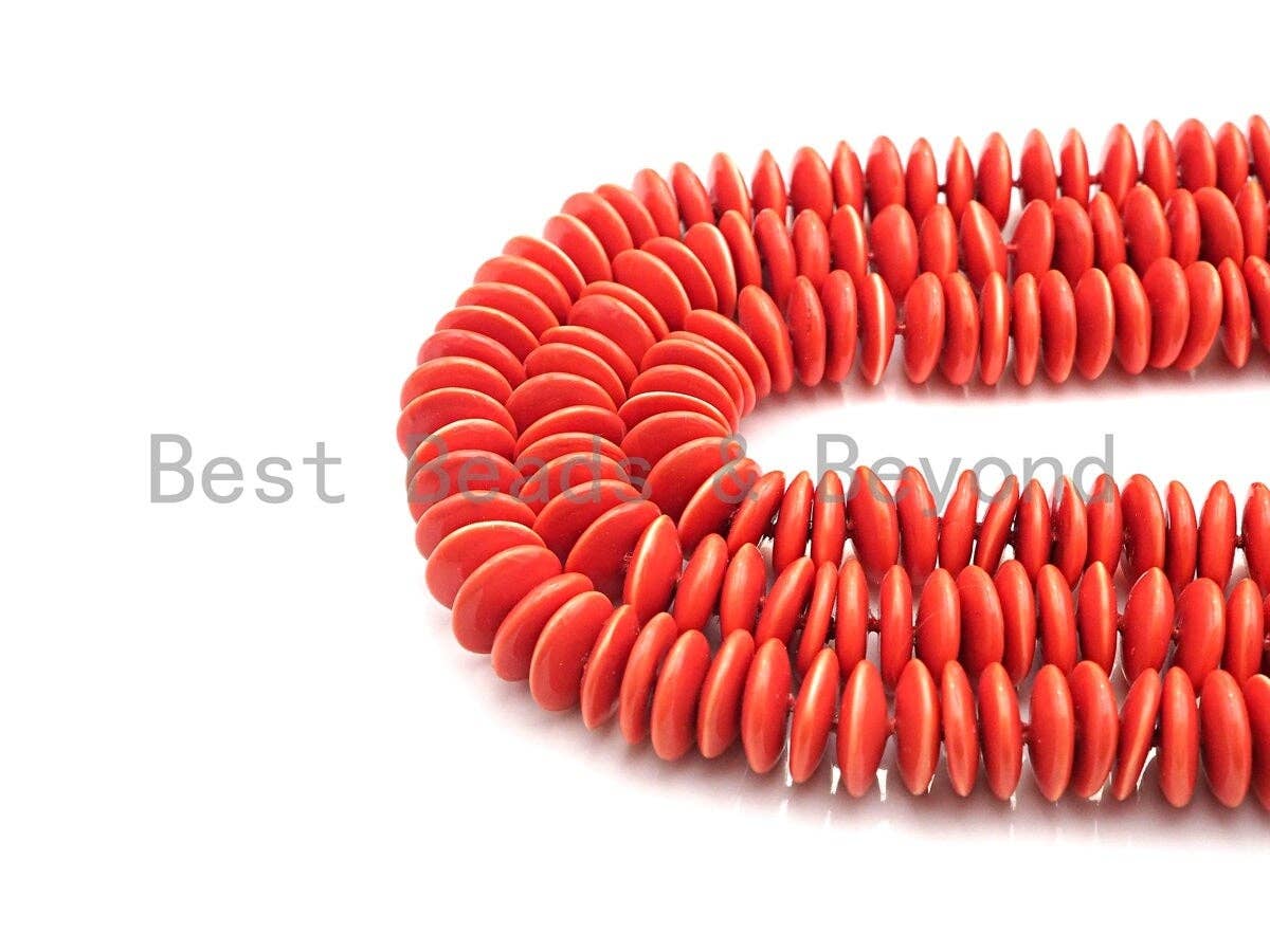 Mother of Pearl Saucer Shape beads, Orange Mother of Pearl, Black Mother of Pearl, 4x12mm, sku#T122