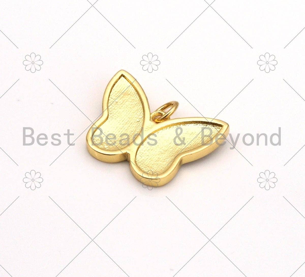 Colorful Enamel Butterfly Shape Pendant, 18K Gold Filled Butterfly Charm,Necklace Bracelet Charm Pendant,19x15mm,Sku#F1431